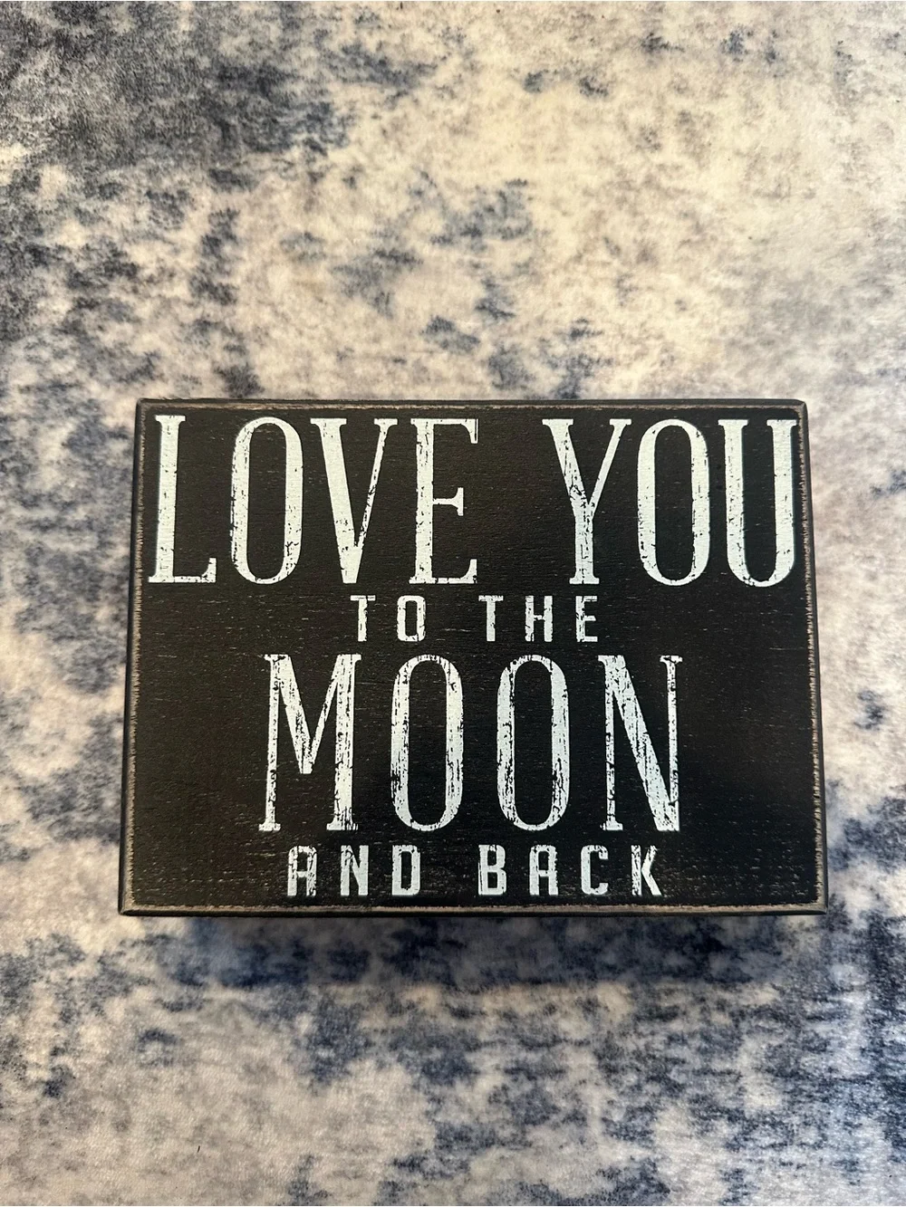 Love You to the Moon and Back” Black Wooden Sign – Brand New w/ Tags